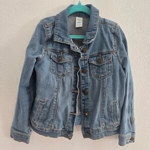 Carters Kid Girls Medium Wash Denim Trucker Jacket Blue Size 6/6x